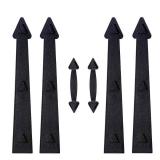 skysen Magnetic Garage Door Decorative Faux Hinges Handles Accents Hardware Kit Black(cxckls)