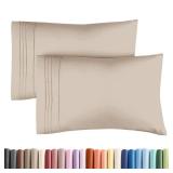 Queen Pillow Cases Set of 2 - Ultra Soft Hotel Quality Pillowcase Covers - Comfy, Cozy & Wrinkle Free - Shrinkage, Stain and Fade Resistant - Machine Washable Pillow Protectors - 2 Piece Set - Wheat