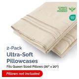 Queen Pillow Cases Set of 2 - Ultra Soft Hotel Quality Pillowcase Covers - Comfy, Cozy & Wrinkle Free - Shrinkage, Stain and Fade Resistant - Machine Washable Pillow Protectors - 2 Piece Set - Wheat