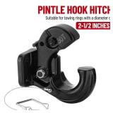 SPARKWHIZ Pintle Hook Hitch 66,000 lbs, Fits 2-1/2 to 3-Inch Lunette Ring Pintle Hitch Receiver, Forged Steel Structure, Anti Corrosion and Anti Rust Coating