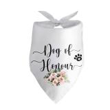 Dog of Honor Wedding Engagement Bandana - Maid of Honor, Ring Bearer, Bridal Party Announcement Photo Props - Puppy Bandana for Small Medium Cat Dogs