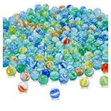 Sotiff 1000 Pieces Marbles Bulk Cats Eyes Glass Marbles Color Mixing 0.55 Inch Solid Round Glass Marble for Kids Slingshot DIY Home Decoration Chinese Checkers Game(Classic)