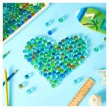 Sotiff 1000 Pieces Marbles Bulk Cats Eyes Glass Marbles Color Mixing 0.55 Inch Solid Round Glass Marble for Kids Slingshot DIY Home Decoration Chinese Checkers Game(Classic)