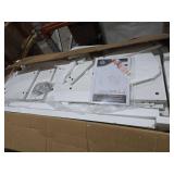 HOMCOM 55\" 360° Rotating Corner Computer Desk Modern L-Shaped Home Office Workstation with 3-Tier Storage Shelves, Bookshelf, White