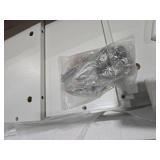 HOMCOM 55\" 360° Rotating Corner Computer Desk Modern L-Shaped Home Office Workstation with 3-Tier Storage Shelves, Bookshelf, White