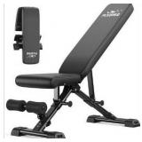 FLYBIRD Adjustable Weight Bench, ASTM-Certified 800LBS Workout Bench Foldable for Home Gym, 90° to -30° FID and 30in Extended Backrest for Bench Press Strength Training Exercise