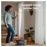 O-Cedar EasyWring Microfiber Spin Mop & Bucket Floor Cleaning System + 2 Extra Refills, Red/Gray
