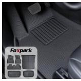 FOXPARK Floor Mats for Tesla Model Y 2025 to 2021, Custom Fit All Weather Floor Mats TPE, Cargo Liner Trunk Mats for Tesla Model Y Accessories 2024, 5-Seat (NOT fit 7-Seat) 6 PCS Mats Set