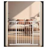 keny 29\"-42.5\" Baby Gate for Stairs, Auto Close Safety Dog Gate, Pressure Mounted Easy Walk Through Pet Gate for Doorways, Durable Stair Gate, 30\" Tall, White