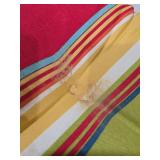 Stripe Indoor/Outdoor Chair Seat Cushion, Tufted, Weather, and Fade Resistant, 19\" x 19\", Red/Blue Westport, 2 Count