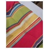 Stripe Indoor/Outdoor Chair Seat Cushion, Tufted, Weather, and Fade Resistant, 19\" x 19\", Red/Blue Westport, 2 Count