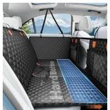 Dog Car Seat Cover for Back Seat with Hard Bottom,Waterproof Back Seat Extender for Dogs,Dog Hammock Dogs Bed for Cars, SUVs,Pet Seat Cover for Back Seat Holds 400lbs with Mesh Window & Pocket