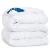 Casa Platino Quilted Bedding Comforter Queen Size - Duvet Insert with 8 Tabs - Super Soft, Comfy & Cozy All Season Queen Size Comforter - Down Alternative Bed Comforters - 88\"x88\", White Comforters