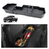 Underseat Storage Box Compatible with 2020-2024 2500HD/3500HD Crew Cab, 2019-2024 Chevrolet/GMC Silverado/Sierra 1500, Black Rear Under Seat Extra Cargo Store