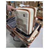 imiomo Luggage Sets 2 Piece Carry on and Check,Hardside Suitcase with Spinner Wheels, Lightweight Rolling Travel Luggage with TSA Lock (Beige)