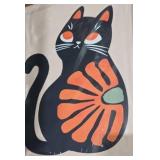 DRACIT Funny Boho Cat with Floral Framed Canvas Print Wall Art Set,Modern Cute Cat Wall Decor,Mid Century Vintage Animal Botanical Artwork for Cat Lovers,Kids Room,Bedroom-16 x24 x3