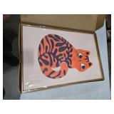 DRACIT Funny Boho Cat with Floral Framed Canvas Print Wall Art Set,Modern Cute Cat Wall Decor,Mid Century Vintage Animal Botanical Artwork for Cat Lovers,Kids Room,Bedroom-16 x24 x3