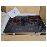 VBGK Electric Cooktop,110V 2400W Electric Stove Top with Knob Control,9 Power Levels, Kids Lock & Timer,LED touch control,Overheat Protection Electric stove,24 Inch desktop 2 burner