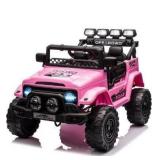 Ride On Truck Car 12V, Electric Vehicle, 3 Speeds, LED Lights, Music, Spring Suspension, Ride on Car for Kids