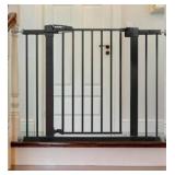 Babelio Baby Gate for Doorways and Stairs, 26-40\" Auto Close Dog Gate, PressGuard C5, Easy-Install Pressure Mounted Satey Door, No Drilling Safety Gate for Child and Pets, Black