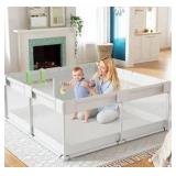 Baby Playpen, 47x47in Small Play Pen,Toddler Playpen for Apartment,Play Yard,Activity Fence, Extra Large Baby Playard
