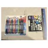 Pens, Chalk Markers, Ruler