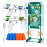 Gun Toy Gift for Boys Age of 4 5 6 7 8 9 10 10+ Years Old Kids Girls for Birthday with Moving Shooting Target 2 Blaster Gun and 18 Foam Balls Compatible with Nerf Gun