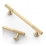 Asidrama 10 Pack 5 Inch(128mm) Brushed Gold Cabinet pulls Kitchen Cabinet Handles, Cabinet Pulls Kitchen Cabinet Hardware for Cupboard Drawer Pulls