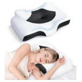 Osteo Cervical Pillow for Neck Pain Relief, Hollow Design Odorless Memory Foam Pillows with Cooling Case, Adjustable Orthopedic Bed Pillow for Sleeping, Support for Side Back Sleepers