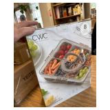 COOK WITH COLOR Taupe Snackle Box, 8-Compartment Serving Tray