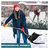 Snow Shovel 17-Inch Wide, 57 Long, Ergonomic Heavy Duty Tool