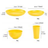 $50 23pcs Wheat Straw Unbreakable Dinnerware Set, Service for 4