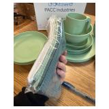 $50 23pcs Wheat Straw Unbreakable Dinnerware Set, Service for 4