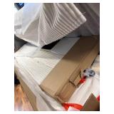 $140 Queen Corduroy Platform Bed Frame, Tufted, No Box Spring, Cream