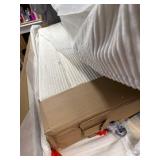 $140 Queen Corduroy Platform Bed Frame, Tufted, No Box Spring, Cream