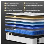 $250 12 Inch Queen Mattress, Hybrid Gel Memory Foam, Medium Firm