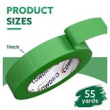 20 Count Green Masking Tape, 1 Inch, High Adhesive, 55 Yards