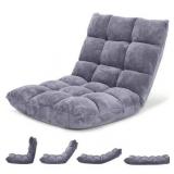 $184 Costway Adjustable 14-Position Floor Chair, Gray