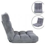 $184 Costway Adjustable 14-Position Floor Chair, Gray