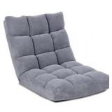 $184 Costway Adjustable 14-Position Floor Chair, Gray