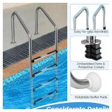 $162 Goplus Swimming Pool Ladder, 3/4-Step Stainless Steel