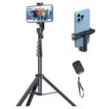 iPhone Tripod Stand- 67" 360 Rotation, Heavy Duty Remote Incl.