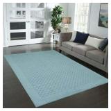 $73 Mainstays Dylan Solid Diamond Olefin Blue Indoor Area Rug, 5