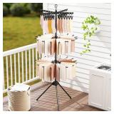 Tangkula 3-Tier 70"H Portable Drying Rack, 32 Rods, 24 Clips