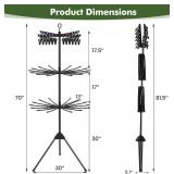Tangkula 3-Tier 70"H Portable Drying Rack, 32 Rods, 24 Clips
