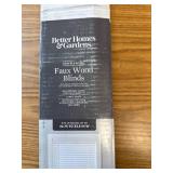 Better Homes & Gardens White 2" Cordless Faux Wood Blinds, 33x64".