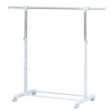 Mainstays Adjustable Rolling Garment Rack Metal Chrome, White