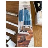 Mainstays Adjustable Rolling Garment Rack Metal Chrome, White