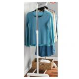 Mainstays Adjustable Rolling Garment Rack Metal Chrome, White