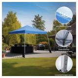$110 12x12 ft Pop Up Canopy Tent, Easy Up with Accessories, Blue